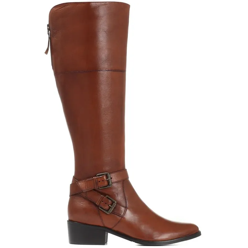 Wide Fit Leather Knee Boots - CARM28509 / 313 436 - Tan sold by Jones Bootmaker