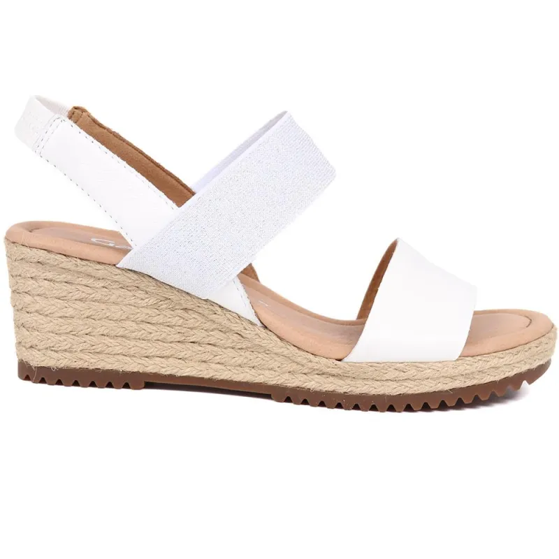 Pull-On Leather Wedges  - GAB39507 / 325 073 - White-Silver sold by Jones Bootmaker