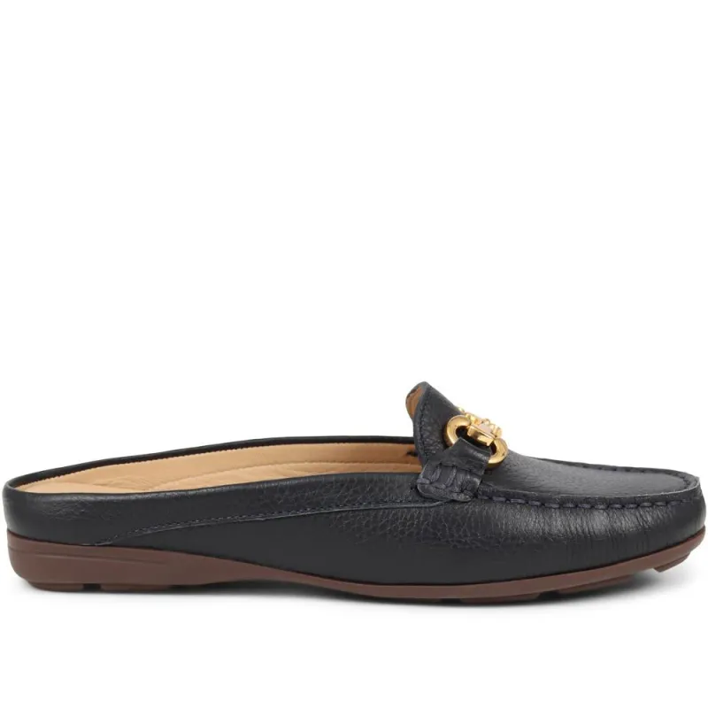 Tammi Leather Slip-Ons  - TAMMI / 325 530 - Navy sold by Jones Bootmaker