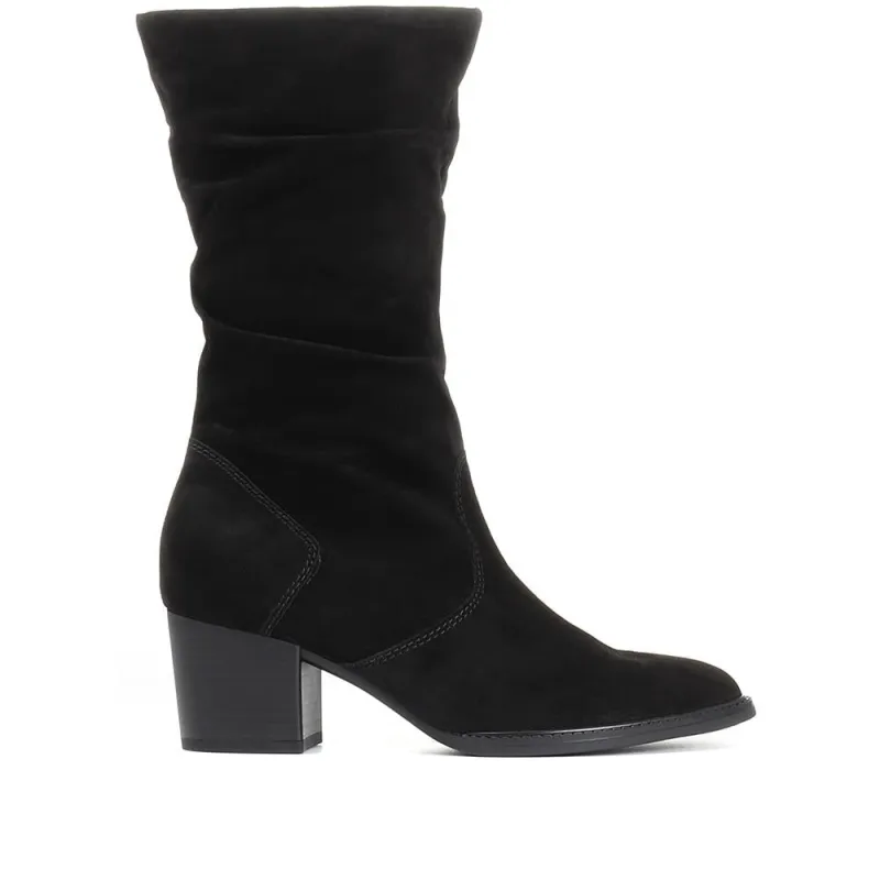 Ramona Suede Slouch Calf Boot - GAB30557 / 316 635 - Black sold by Jones Bootmaker