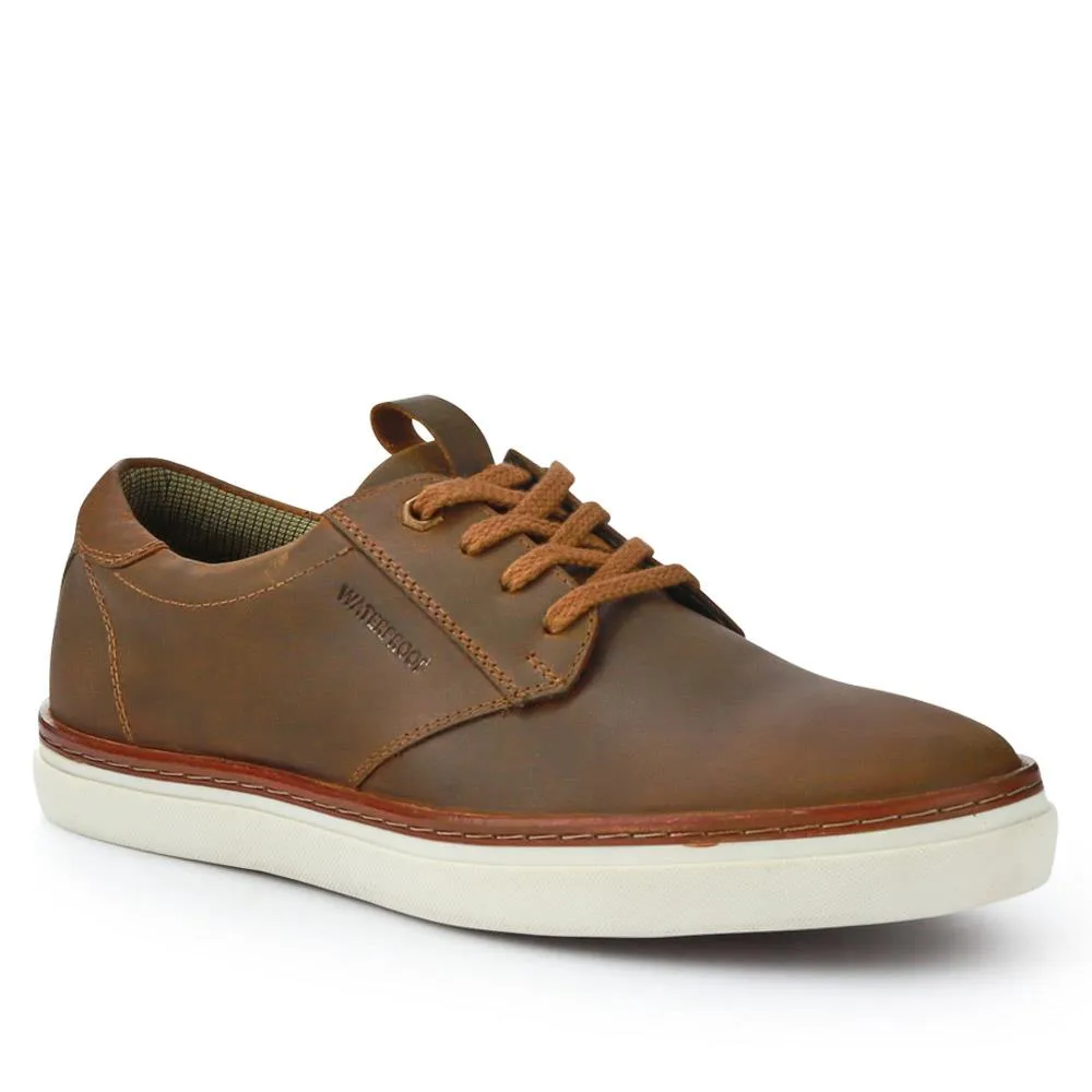 Cushioned Leather Lace-Up Trainers - HARWICH / 326 972 - Tan sold by Jones Bootmaker product image thumbnail 2