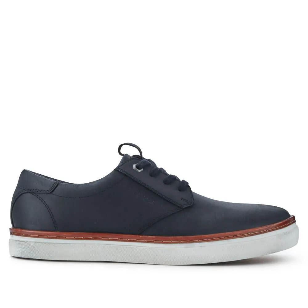 Cushioned Leather Lace-Up Trainers - HARWICH / 326 972 - Black sold by Jones Bootmaker