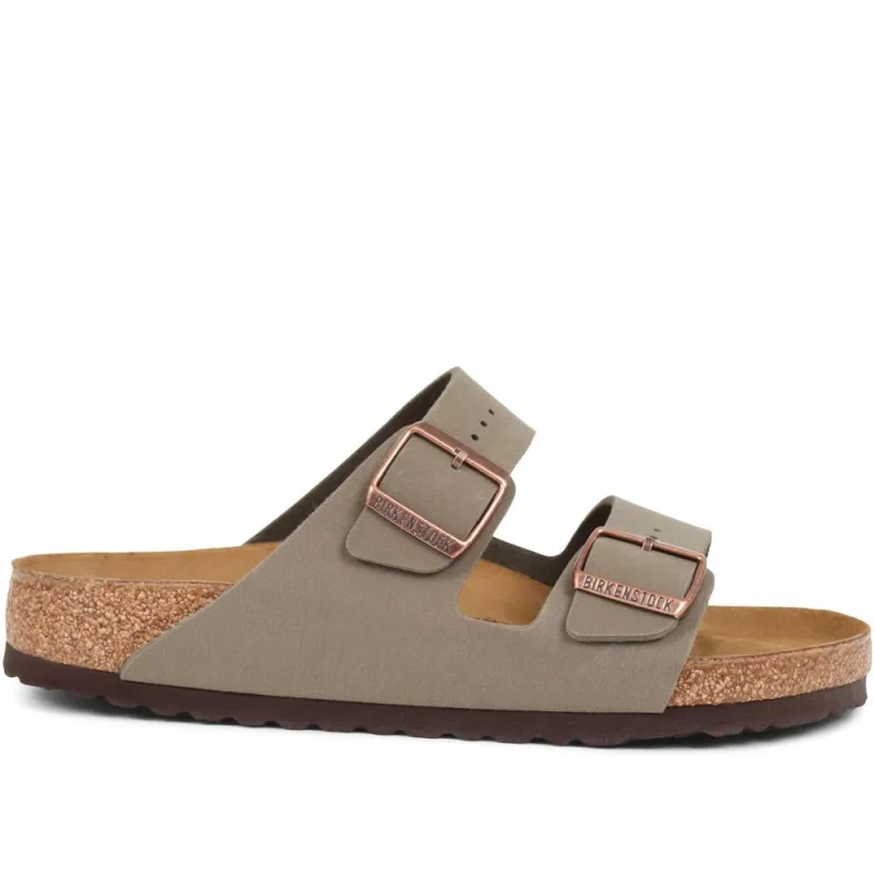 Birko-Flor Double Buckle Mule Sandals - BIRK37500 / 323 373 - Stone sold by Jones Bootmaker