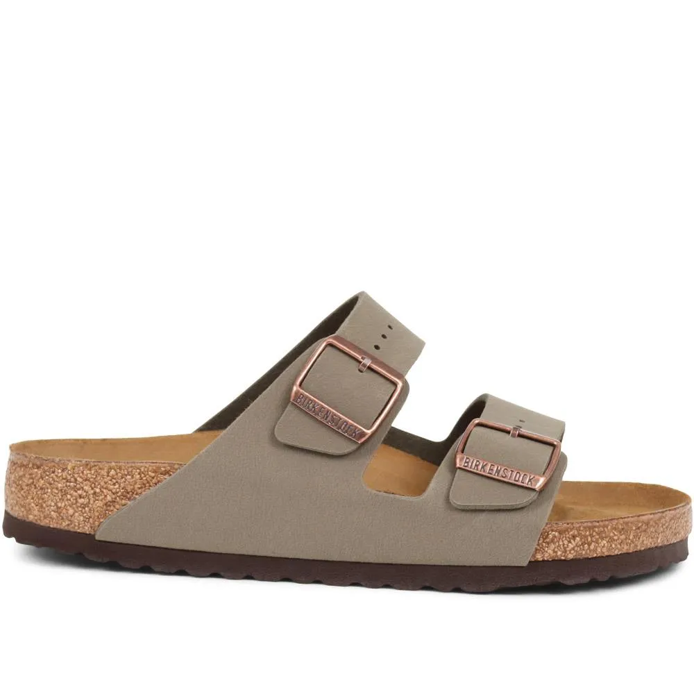 Birko-Flor Double Buckle Mule Sandals - BIRK37500 / 323 373 - Stone sold by Jones Bootmaker