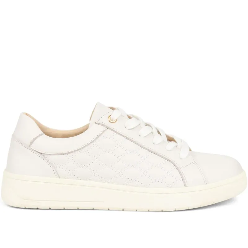 Allana Leather Lace-Up Trainers - ALLANA / 325 133 - White sold by Jones Bootmaker