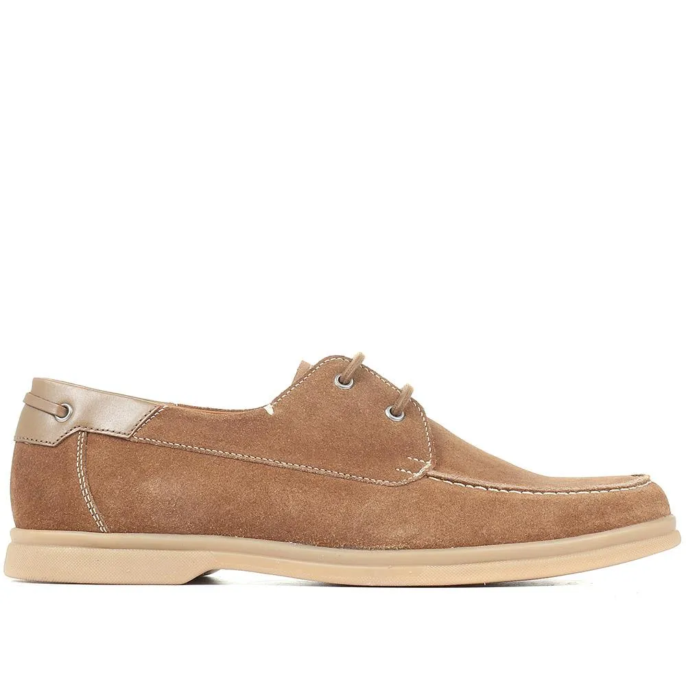 Quay Suede Leather Boat Shoes - QUAY / 321 688 - Light Brown sold by Jones Bootmaker