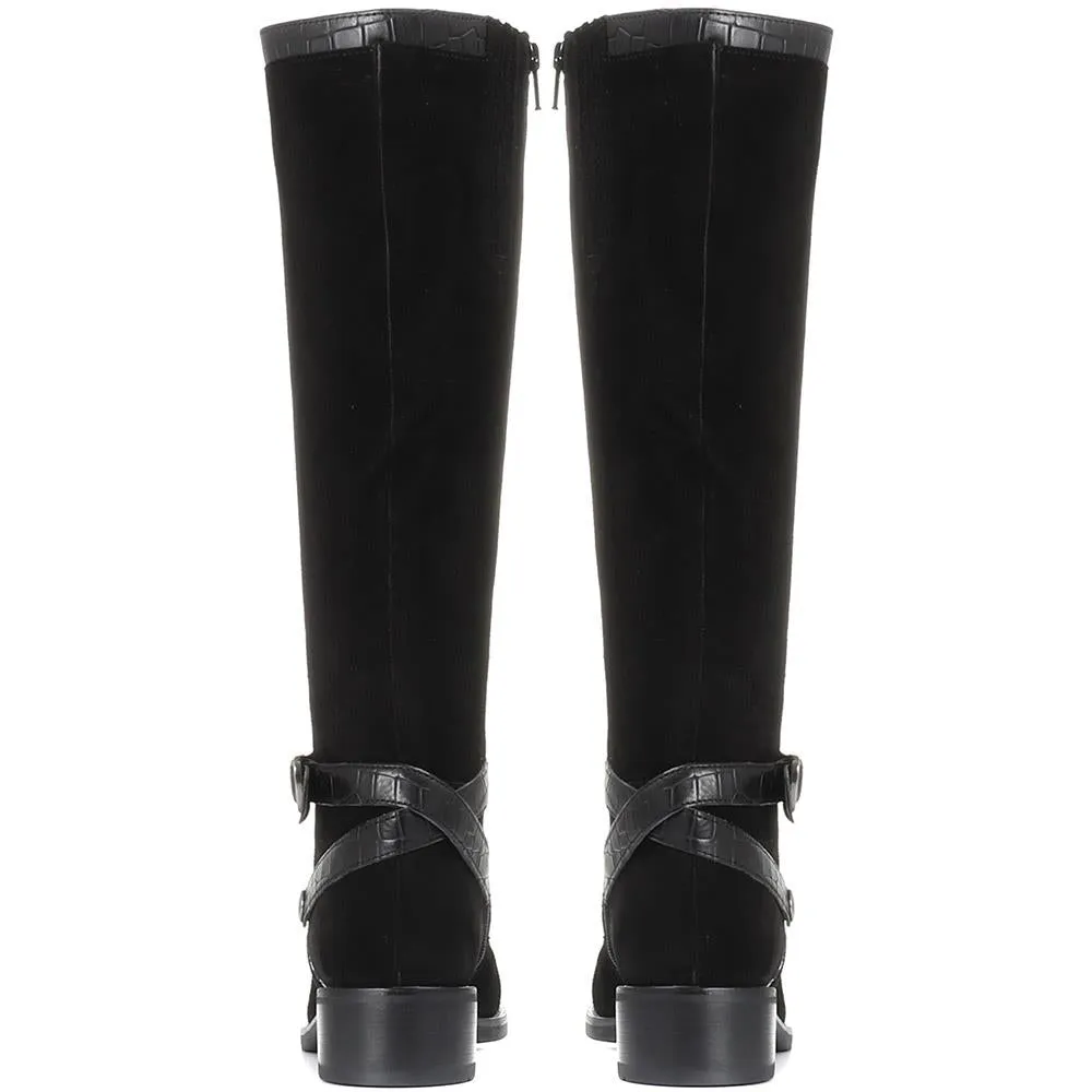Leather Flat Pointed Riding Boot - CARM30520 / 316 579 - Black Suede sold by Jones Bootmaker product image thumbnail 3