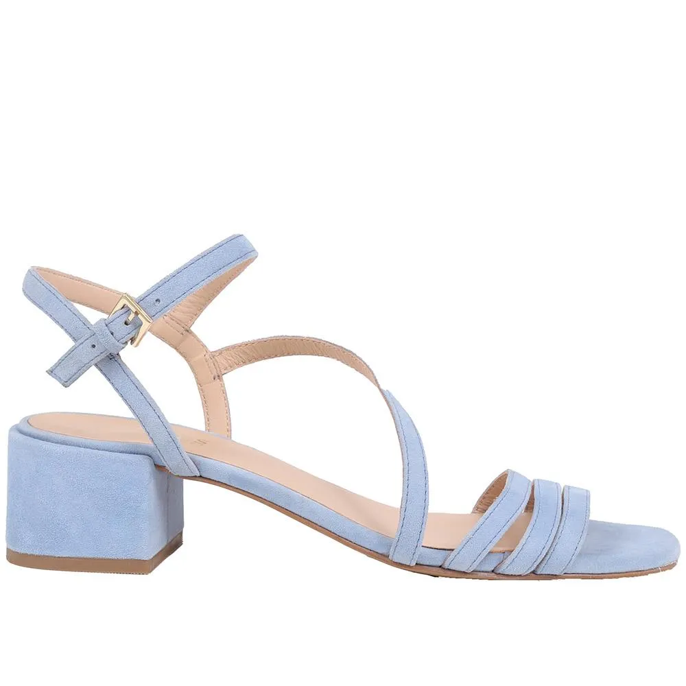Ginette2 Heeled Leather Sandals - GINETTE2 / 325 061 - Pale Blue sold by Jones Bootmaker