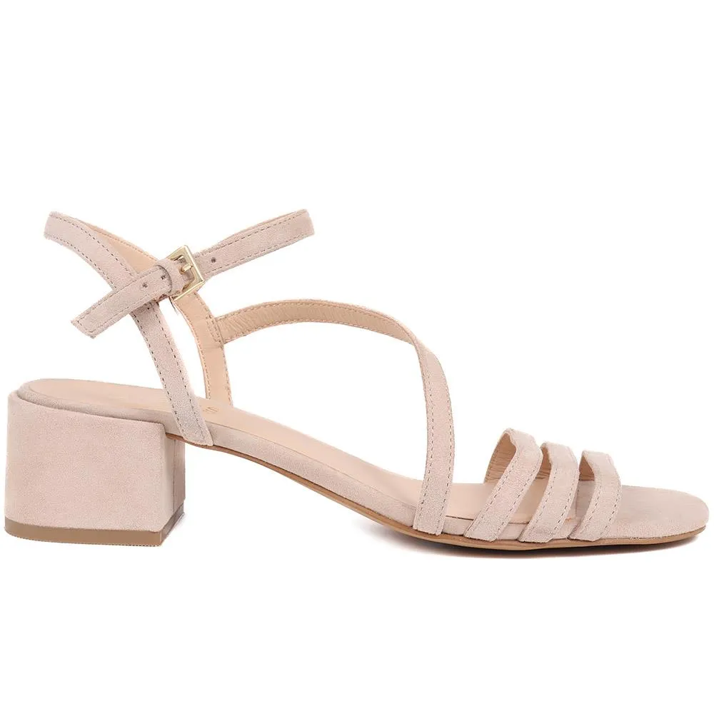 Ginette2 Heeled Leather Sandals - GINETTE2 / 325 061 - Beige sold by Jones Bootmaker