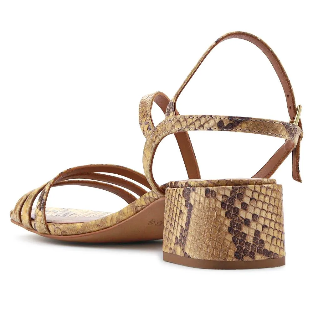 Ginette2 Heeled Leather Sandals - GINETTE2 / 325 061 - Snake sold by Jones Bootmaker product image thumbnail 3
