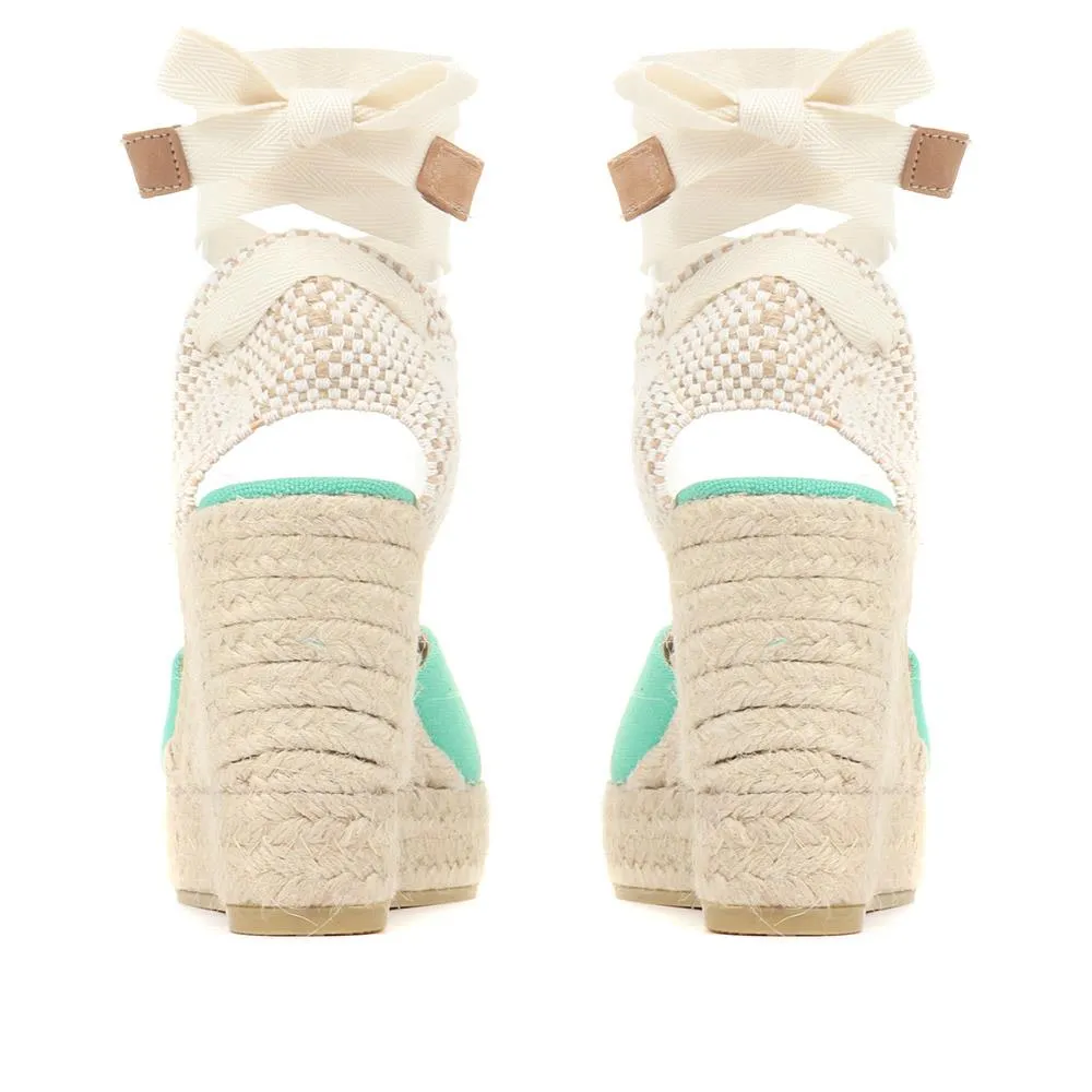 Alyssa Wedge Espadrille Sandals - ALYSSA / 320 328 - Green sold by Jones Bootmaker product image thumbnail 3