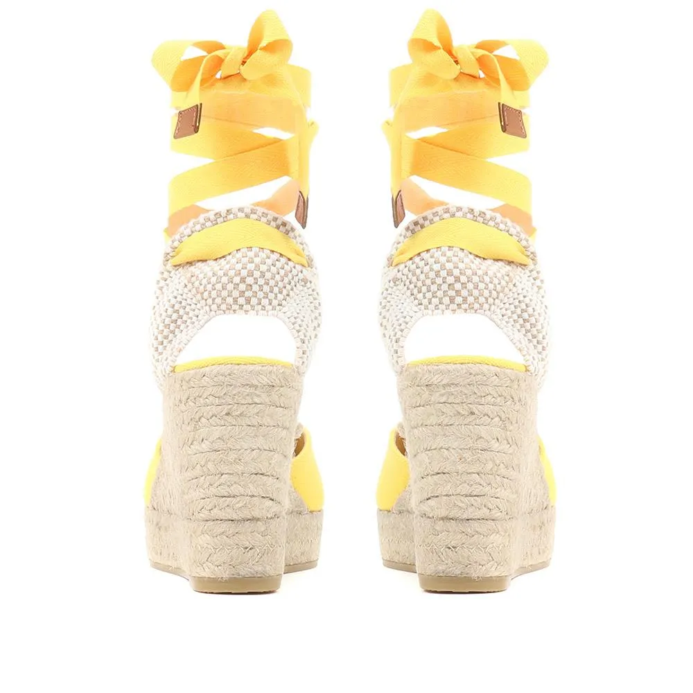 Alyssa Wedge Espadrille Sandals - ALYSSA / 320 328 - Yellow sold by Jones Bootmaker product image thumbnail 3