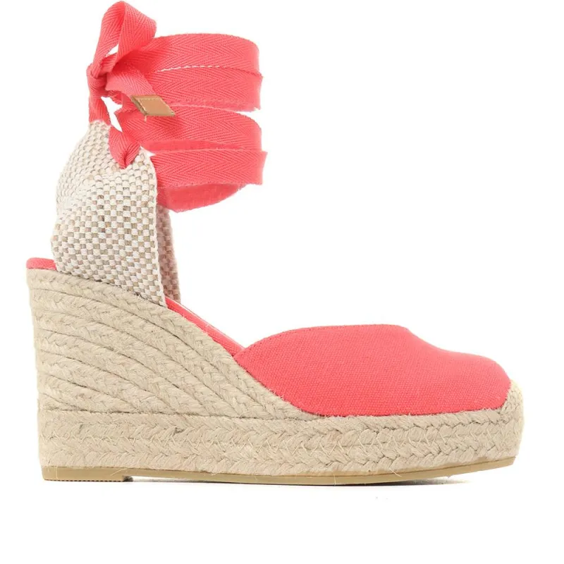 Alyssa Wedge Espadrille Sandals - ALYSSA / 320 328 - Coral sold by Jones Bootmaker