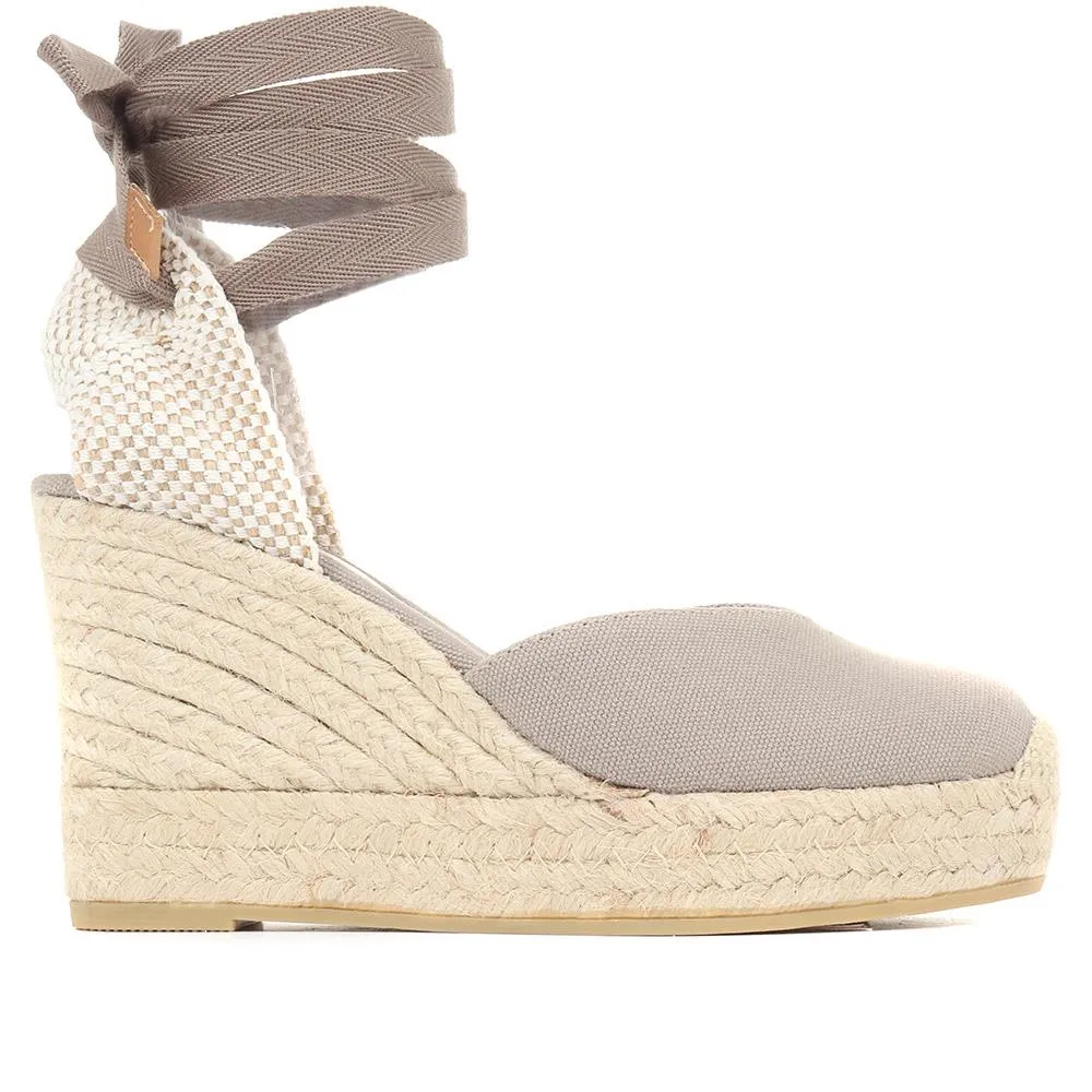 Alyssa Wedge Espadrille Sandals - ALYSSA / 320 328 - Grey sold by Jones Bootmaker