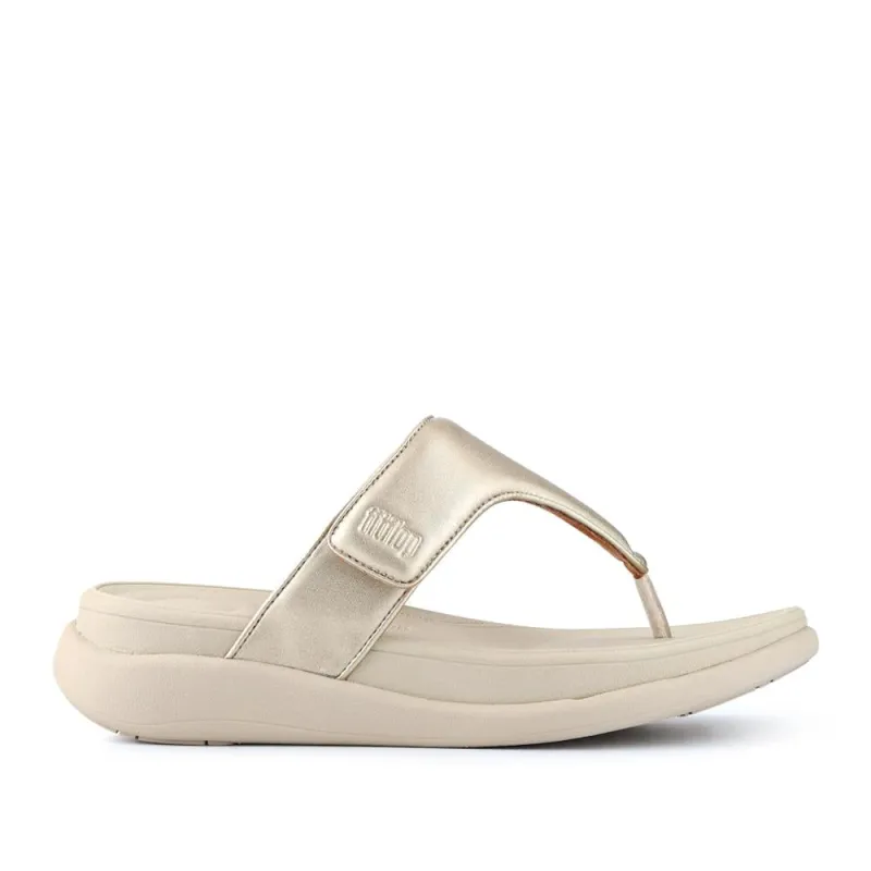 Wedge-Heeled Toe-Post Sandals - FITF41511 / 326 868 - Gold sold by Jones Bootmaker