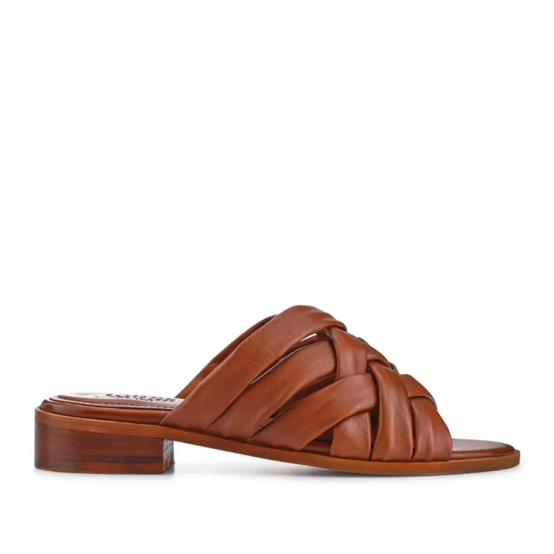 Imalda Smart Leather Mules - IMALDA / 327 162 - Tan sold by Jones Bootmaker