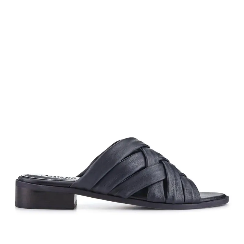 Imalda Smart Leather Mules - IMALDA / 327 162 - Navy sold by Jones Bootmaker