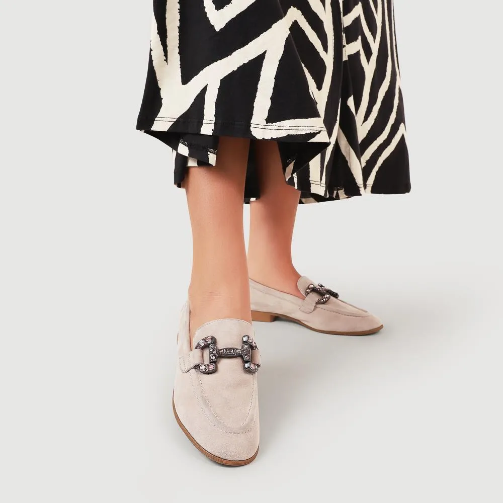 Buckle-Detailed Slip-On Shoes - SINO41503 / 327 603 - Taupe Suede sold by Jones Bootmaker product image thumbnail 5