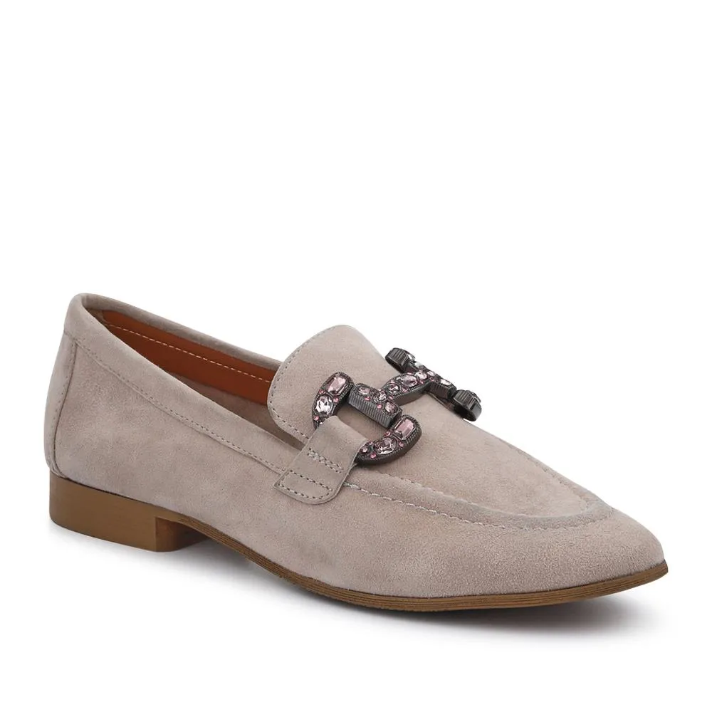 Buckle-Detailed Slip-On Shoes - SINO41503 / 327 603 - Taupe Suede sold by Jones Bootmaker product image thumbnail 2