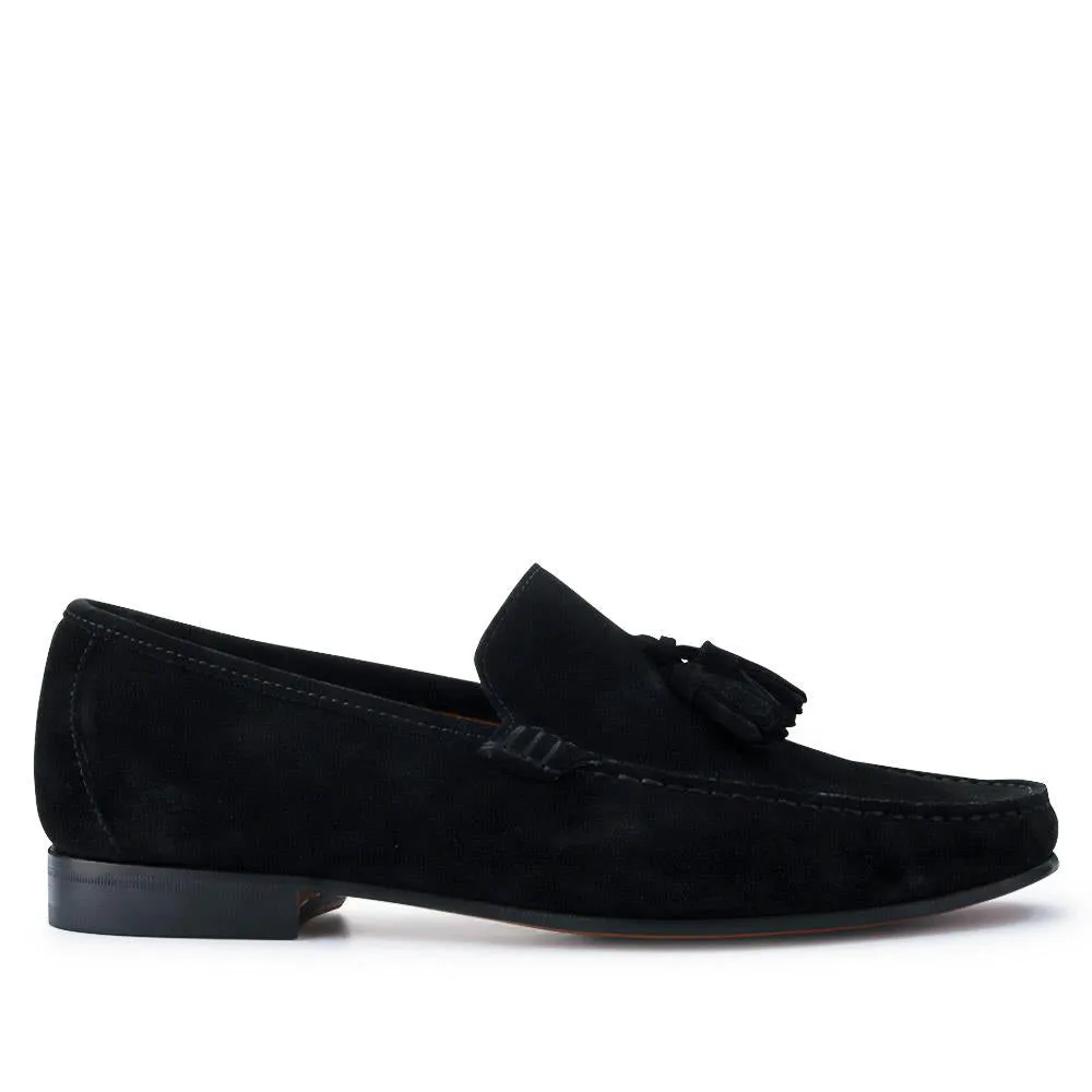 Retford Leather Loafers - RETFORD / 326 924 - Black Suede sold by Jones Bootmaker