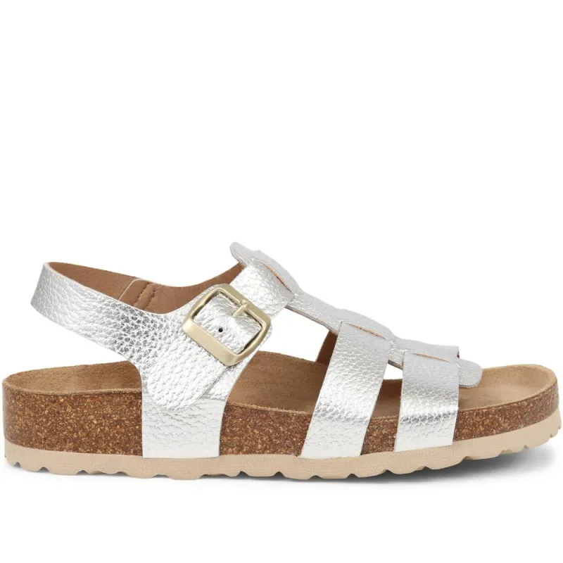 Jean Leather Sandals  - JEAN / 325 289 - Silver sold by Jones Bootmaker