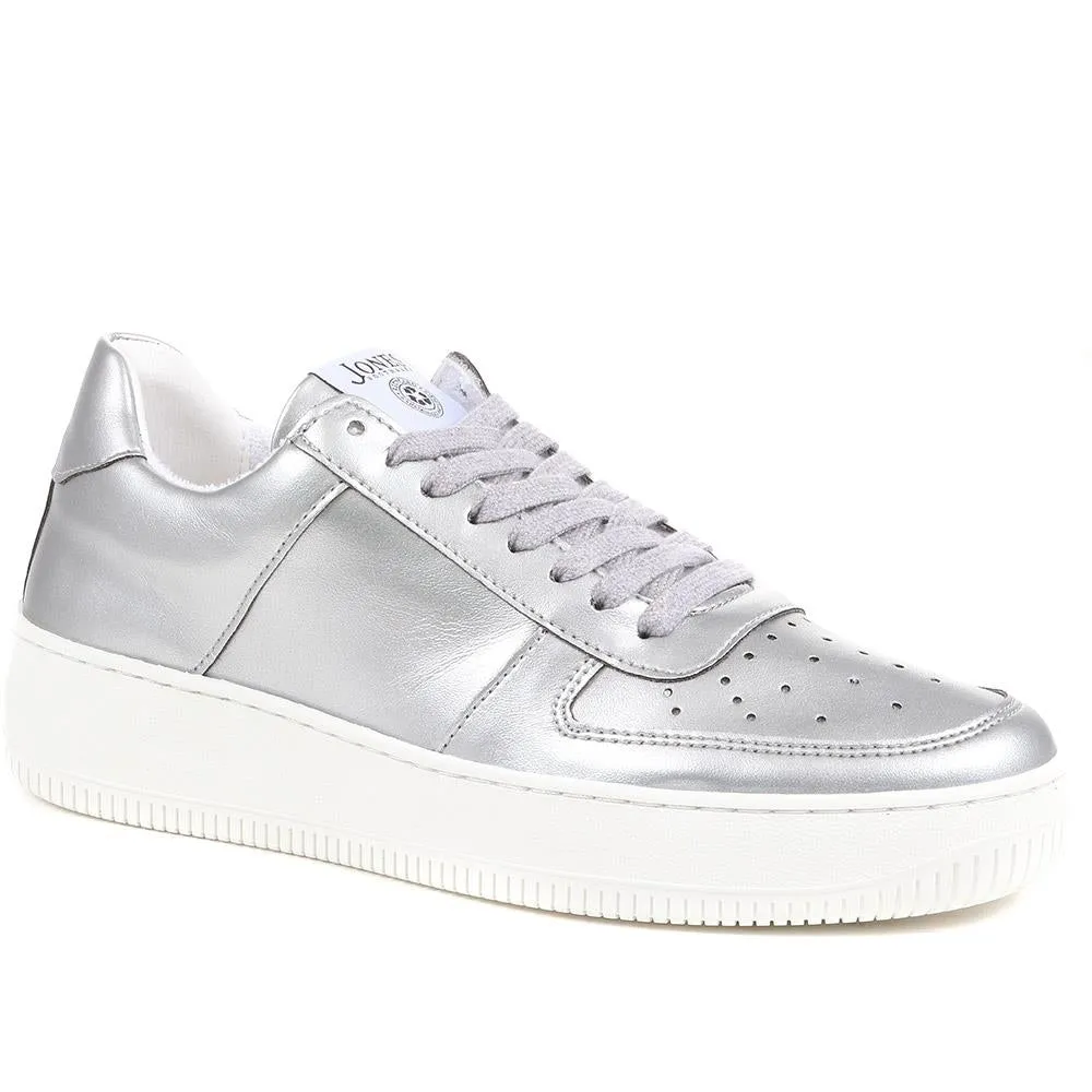 Tabbee Apple Leather Trainers - TABBEE / 323 517 - Silver sold by Jones Bootmaker product image thumbnail 2