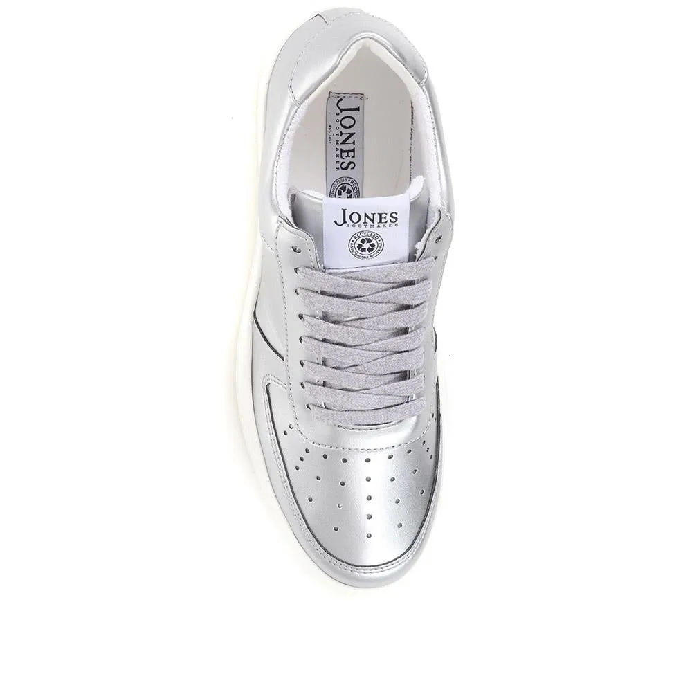 Tabbee Apple Leather Trainers - TABBEE / 323 517 - Silver sold by Jones Bootmaker product image thumbnail 4