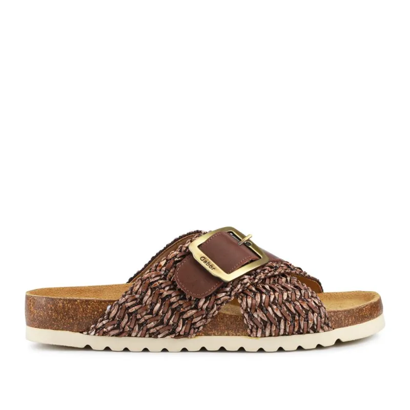 Buckle Slider Sandals - GAB35533 / 322 390 - Dark Brown sold by Jones Bootmaker