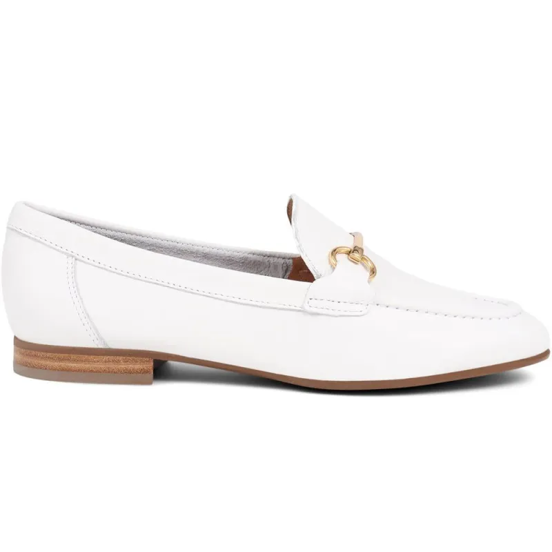 Hana Leather Loafers - HANA / 324 478 - White sold by Jones Bootmaker