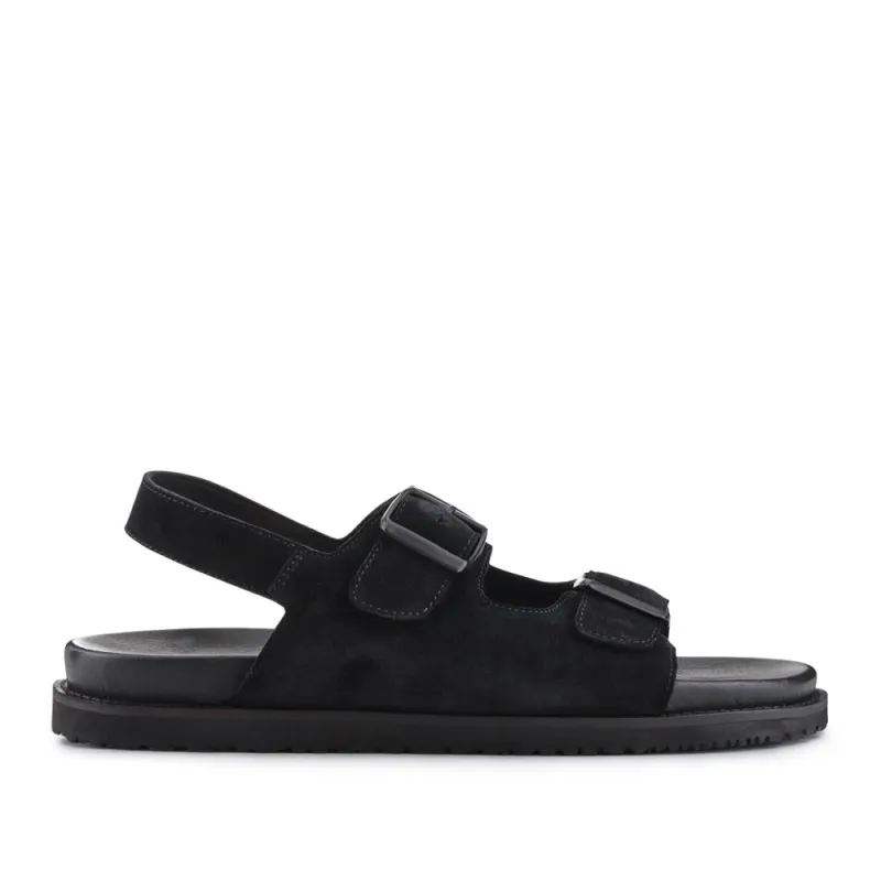 Wendover Casual Leather Sandals - WENDOVER / 327 022 - Black Suede sold by Jones Bootmaker