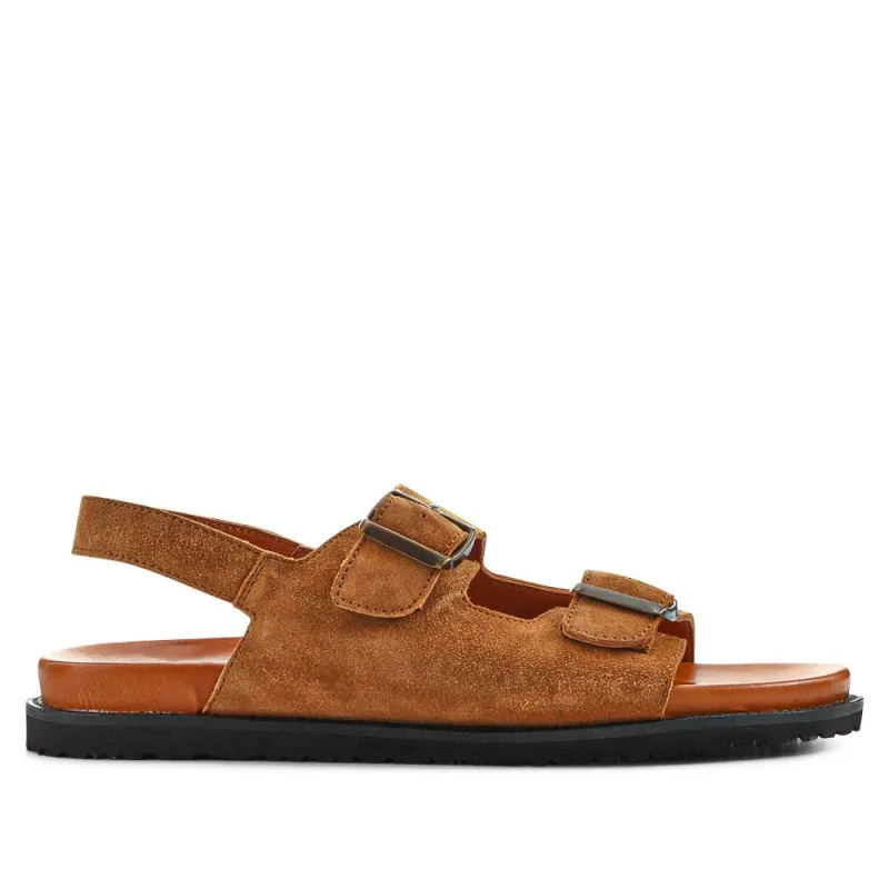 Wendover Casual Leather Sandals - WENDOVER / 327 022 - Tan Suede sold by Jones Bootmaker