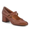 Xanthi Heeled Mary Janes - XANTHI / 325 044 - Brown Croc sold by Jones Bootmaker