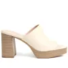 Dominica Leather Heeled Mules - DOMINICA / 323 833 - Cream sold by Jones Bootmaker