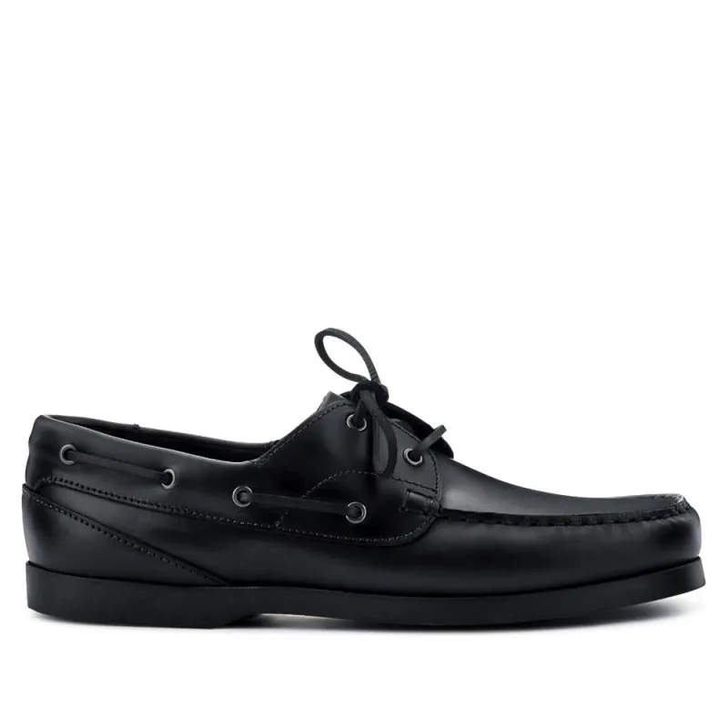 Parsons Leather Boat Shoes - PARSONS / 320 153 - Black sold by Jones Bootmaker