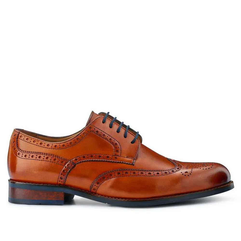 Manning Wide-Fit Men's Brogues - MANNING / 320 487 - Tan sold by Jones Bootmaker