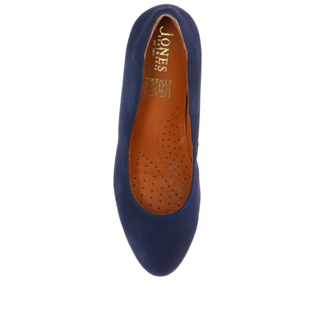 ZoeyWide Leather Court Shoes - ZOEYWIDE / 325 774 - Navy Suede sold by Jones Bootmaker product image thumbnail 5