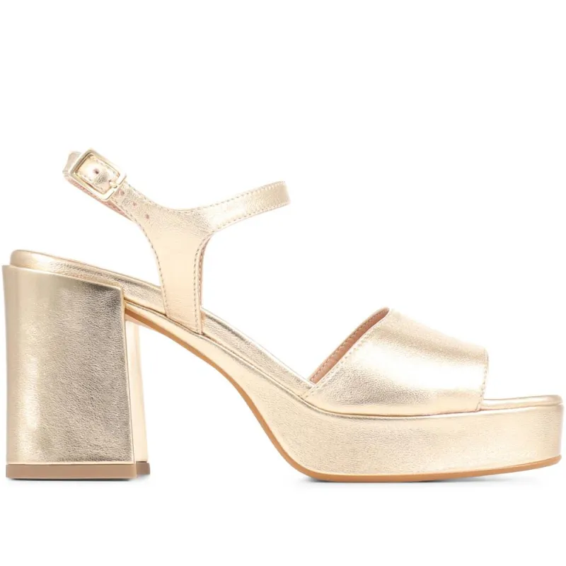 Giuseppa Platform Heels - GIUSEPPA / 323 016 - Gold sold by Jones Bootmaker