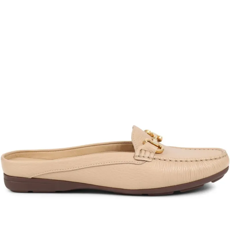 Tammi Leather Slip-Ons  - TAMMI / 325 530 - Beige sold by Jones Bootmaker