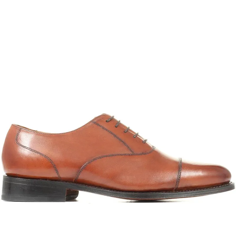 Barnet Goodyear Welted Leather Oxford Shoes - BARNET / 321 741 - Cognac sold by Jones Bootmaker