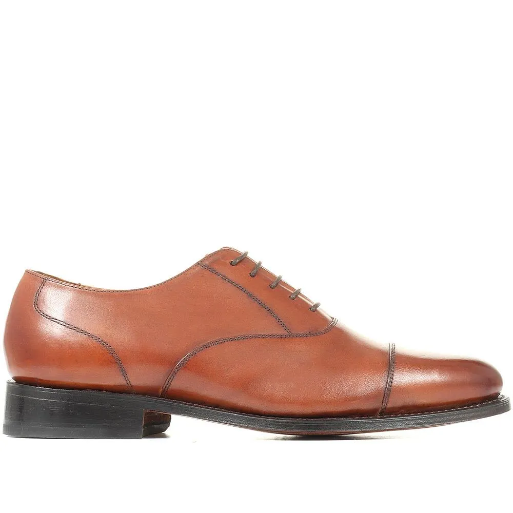 Barnet Goodyear Welted Leather Oxford Shoes - BARNET / 321 741 - Cognac sold by Jones Bootmaker