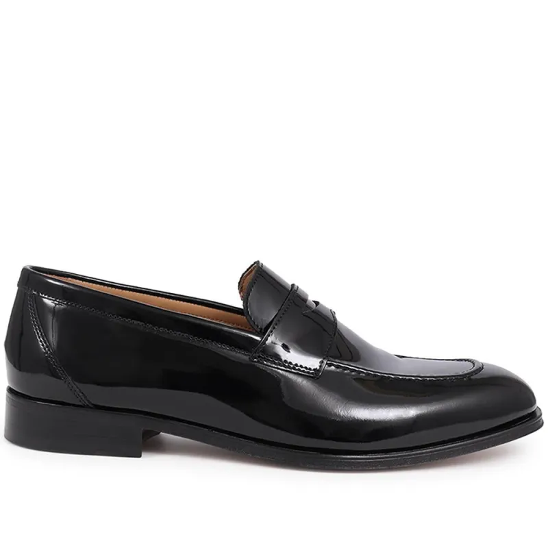 Rake Leather Loafers - RAKE / 325 092 - Black Patent sold by Jones Bootmaker