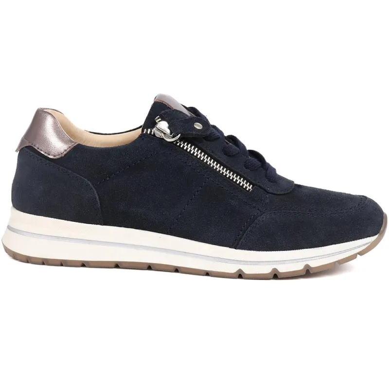 Antheia Leather Trainers - ANTHEIA / 325 134 - Navy sold by Jones Bootmaker