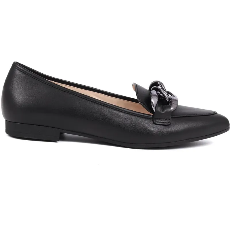 Carol Flat Loafers - GAB36501 / 322 693 - Black Leather sold by Jones Bootmaker