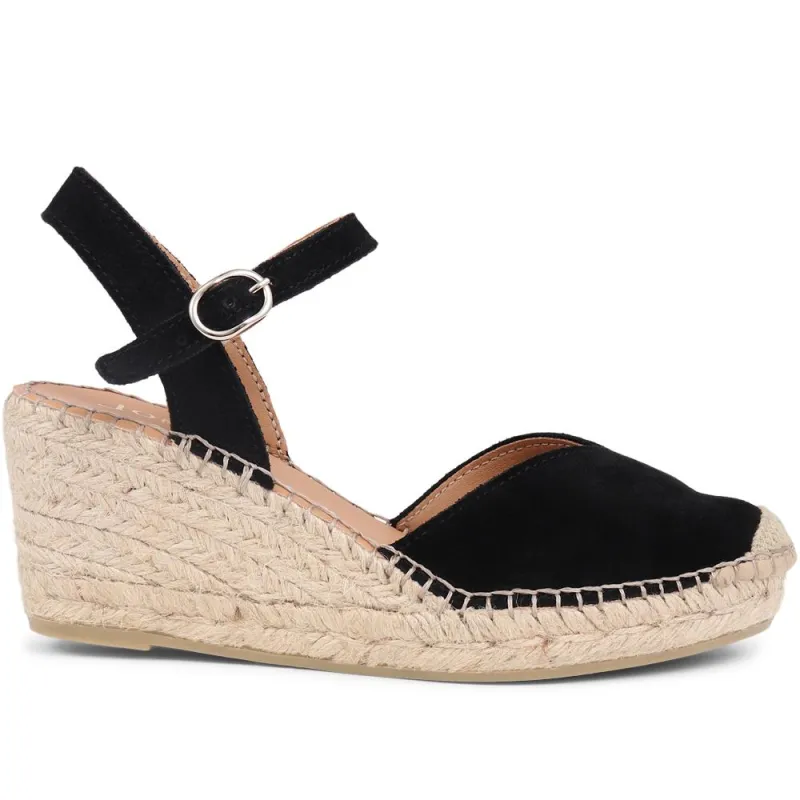 Ria Leather Espadrilles  - RIA / 325 461 - Black sold by Jones Bootmaker