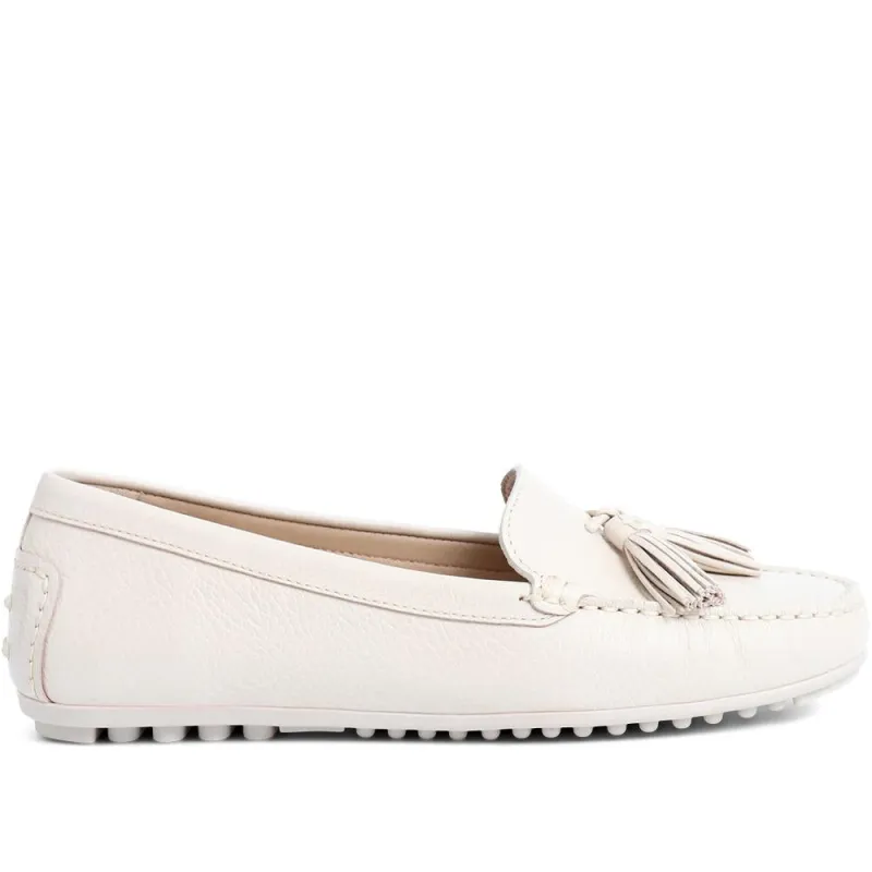 Gabriele Leather Loafers - GABRIELE / 323 950 - Cream sold by Jones Bootmaker
