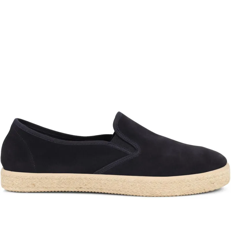 Slip-On Espadrilles - RAYLEN / 324 051 - Navy Suede sold by Jones Bootmaker