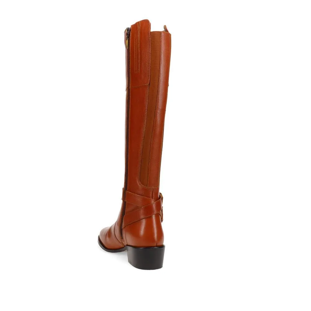 Phoebe Extra-Slim Buckled Leather Long Boots - PHOEBEXS / 326 206 - Tan sold by Jones Bootmaker product image thumbnail 3