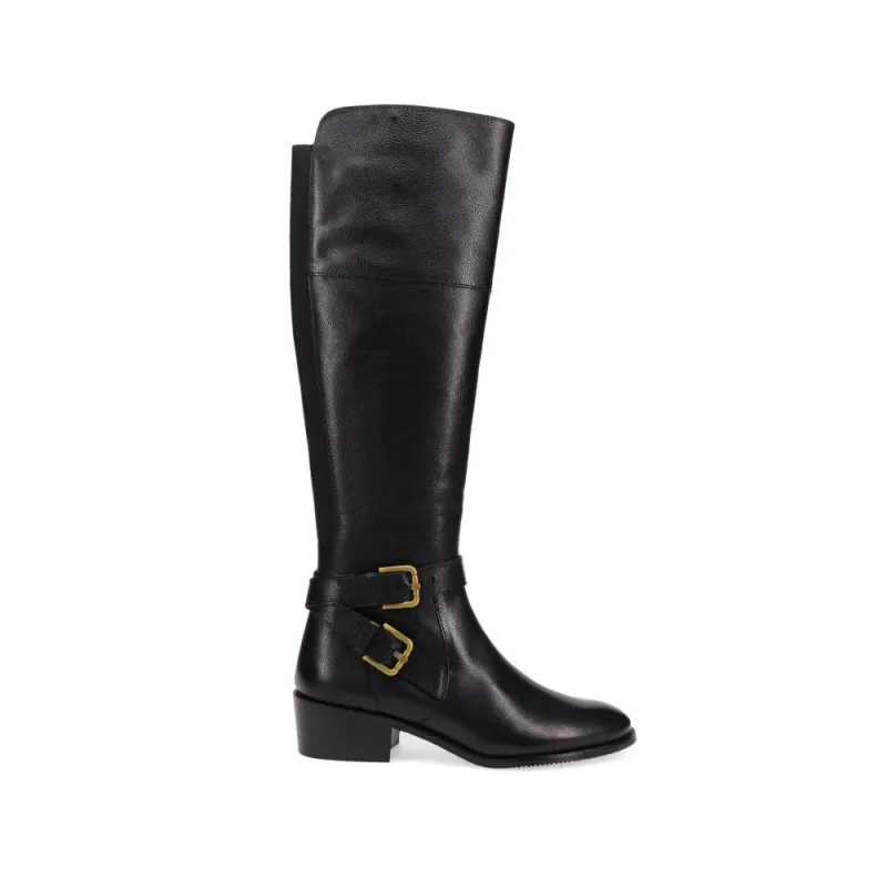 Phoebe Extra-Slim Buckled Leather Long Boots - PHOEBEXS / 326 206 - Black sold by Jones Bootmaker