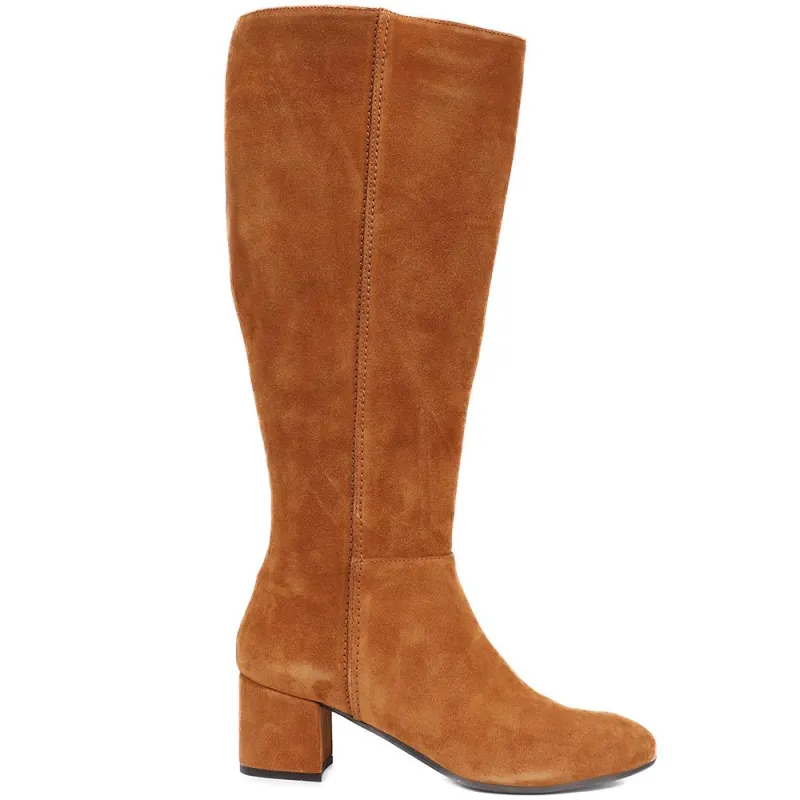 Lou LouR Regular Calf Knee-High Suede Boots - LOULOUR / 324 364 - Cognac sold by Jones Bootmaker