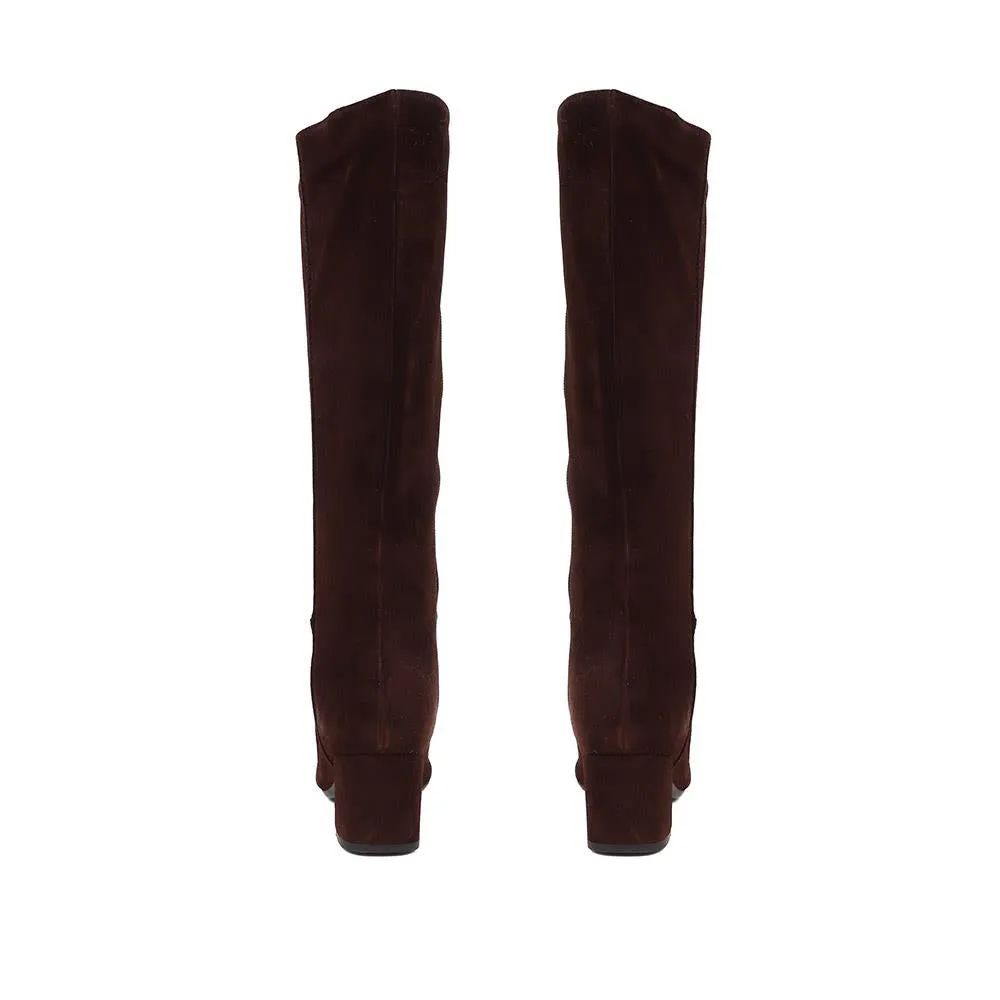 Lou LouR Regular Calf Knee-High Suede Boots - LOULOUR / 324 364 - Chocolate sold by Jones Bootmaker product image thumbnail 3